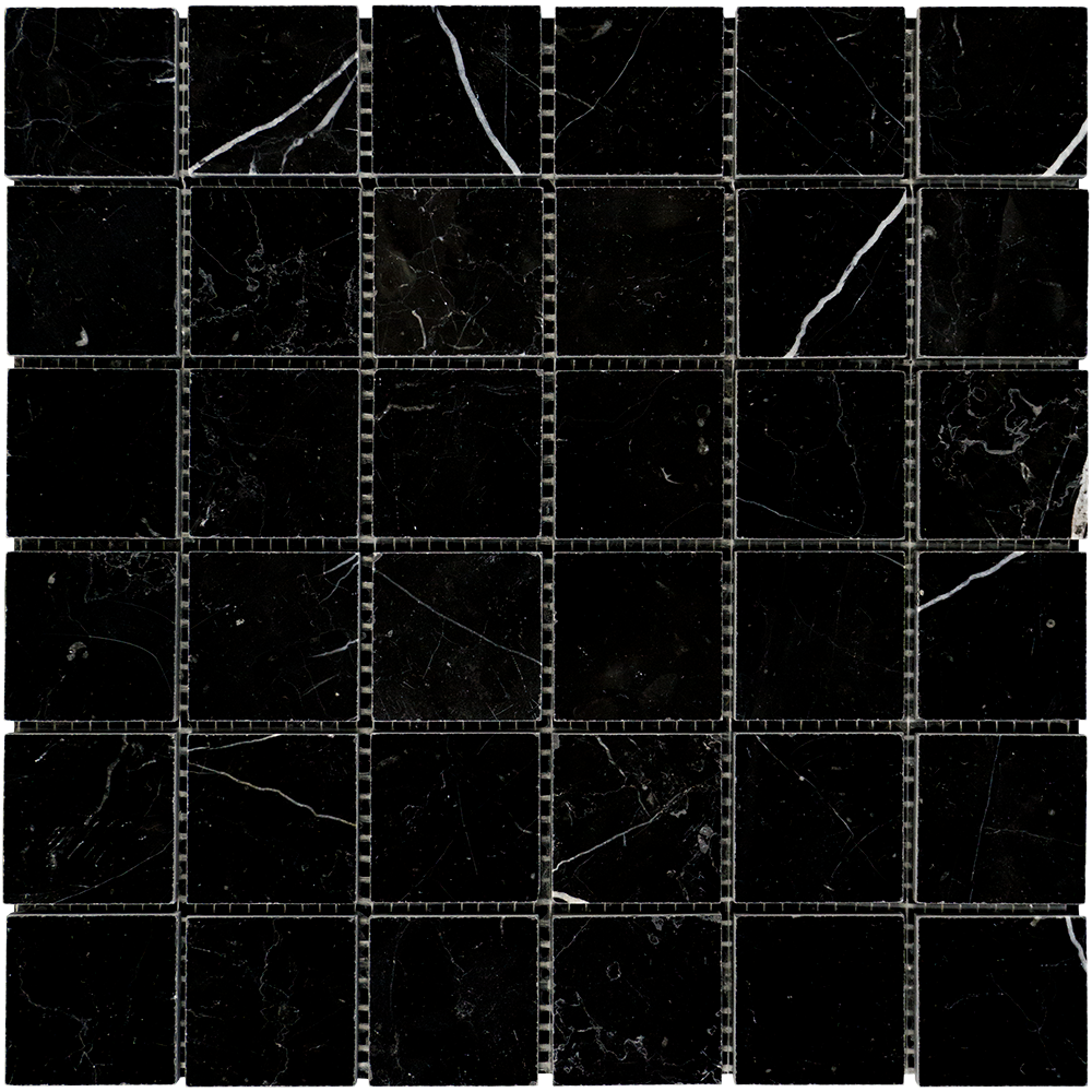 Negro Marquina Marble Mosaic - 2" x 2" Honed