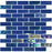 Full Sheet Sample - Aquatica Nautical Naval Blue Staggered Glass Mosaic - 1" x 3" x 6 MM Iridescent