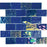 Full Sheet Sample - Aquatica Nautical Naval Blue Staggered Glass Mosaic - 2" x 3" x 6 MM Iridescent