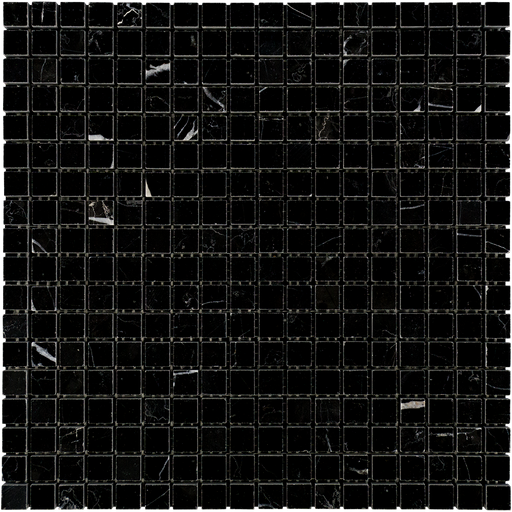 Nero Marquina Marble Mosaic - 5/8" x 5/8"