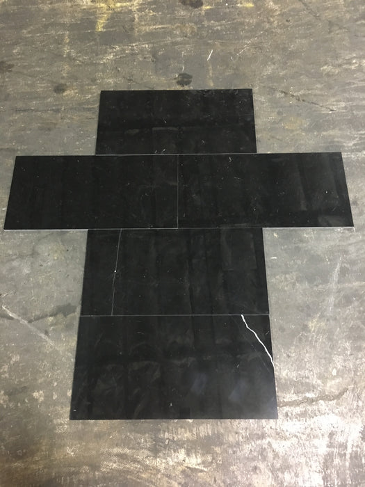 Nero Marquina Marble Tile - Honed