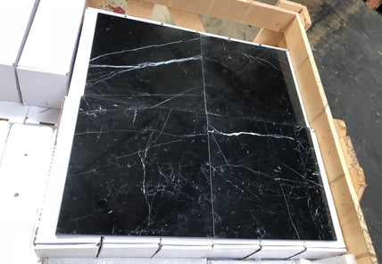 Nero Marquina Marble Tile - 24" x 24" x 3/8" Polished