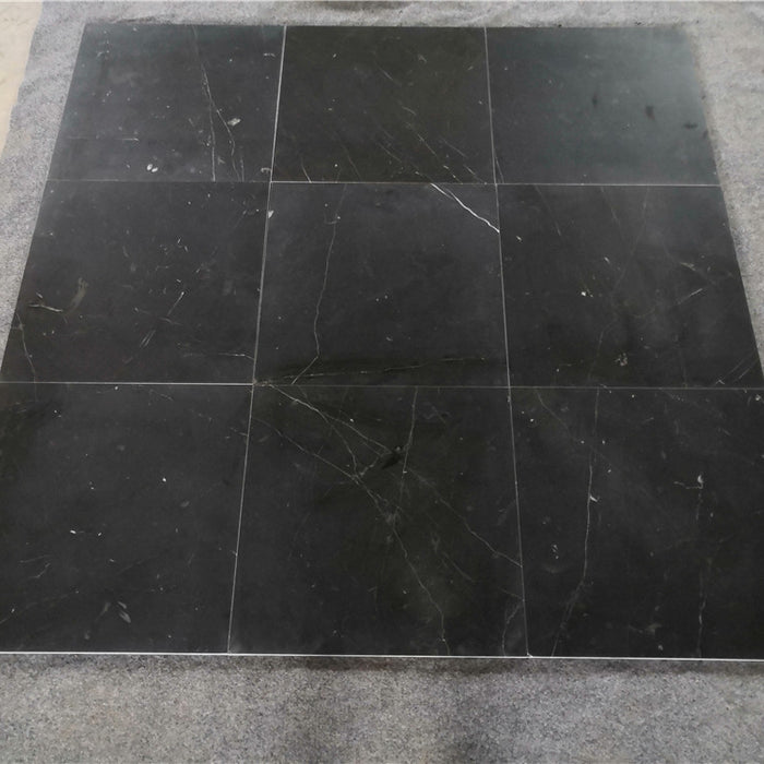 Nero Marquina Marble Tile - 12" x 12" x 3/8" Honed