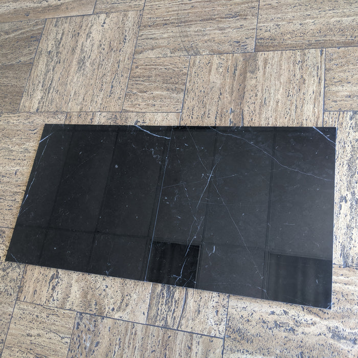 Honed Nero Marquina Marble Tile - 24" x 24"