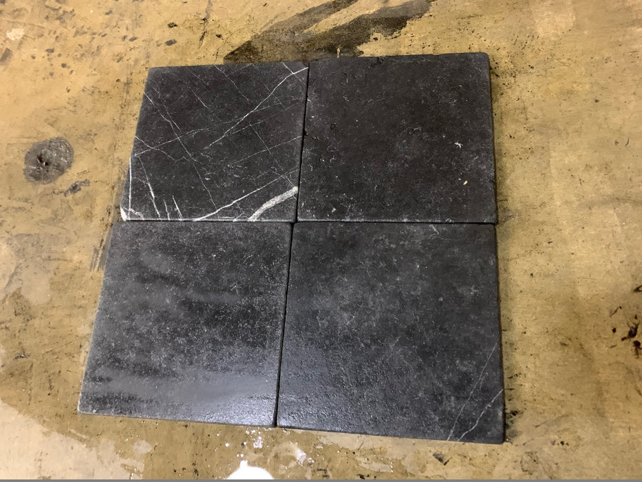 Nero Marquina Marble Tile - 6" x 6" x 3/8" Tumbled