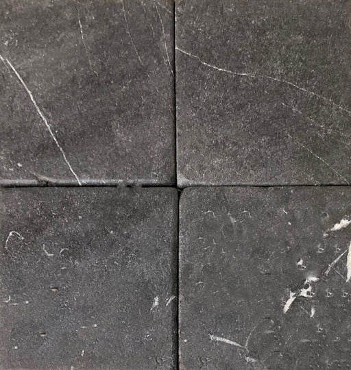 Full Tile Sample - Nero Marquina Marble Tile - 3" x 6" x 3/8" Tumbled