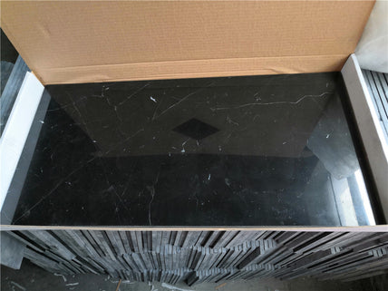 Polished Nero Marquina Marble Tile - 12" x 24" x 3/8"