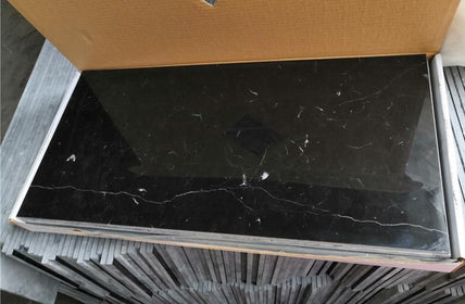 Nero Marquina Polished Marble Tile - 12" x 24" x 3/8" 