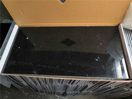 Nero Marquina Marble Polished Tile - 12" x 24" x 3/8"
