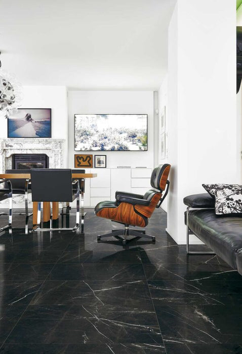 Marquina Black Polished Porcelain Tile