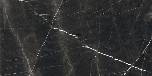 Full Tile Sample - Luxury Nero Marquina Porcelain Tile - 12" x 24" x 10 MM Matte