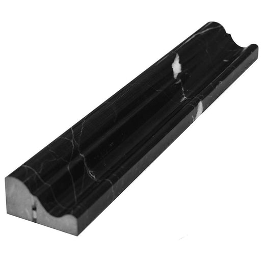 Nero Marquina Polished Marble Liner - 2" x 12"