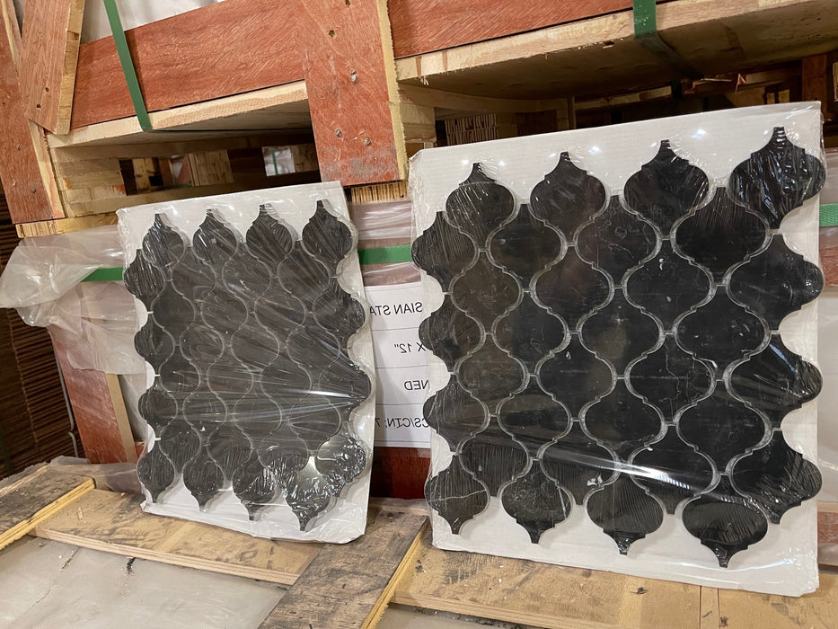 Nero Marquina Marble Mosaic - 3" Lantern