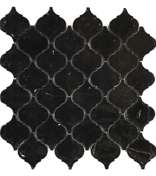 Nero Marquina Marble Mosaic - 3" Arabesque