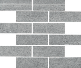 Full Sheet Sample - Adrock Nickel Staggered Porcelain Mosaic - 2" x 6" x 8 MM Matte