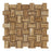 Noche Vein Cut Travertine Mosaic - Basket Weave with Noche Vein Cut Dots Brushed