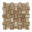 Noche Vein Cut Travertine Mosaic - Basket Weave with Noche Vein Cut Dots Polished