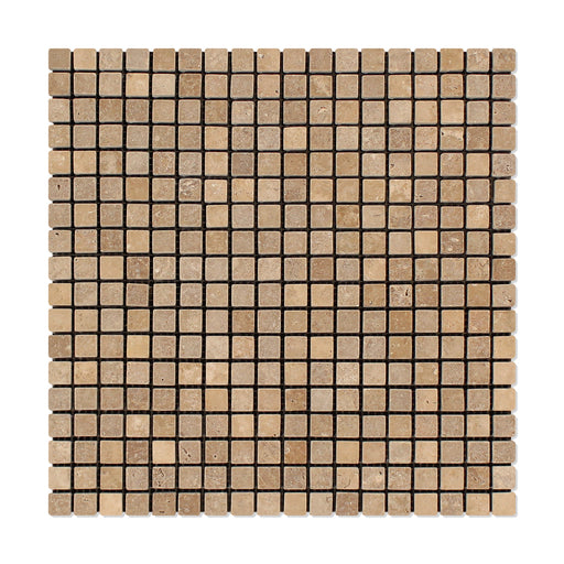 Noche Travertine Mosaic - 5/8" x 5/8" Tumbled