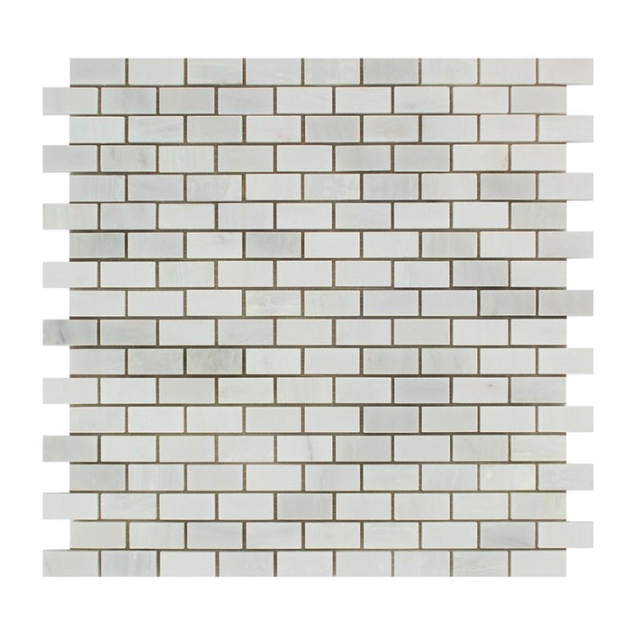 Oriental White Marble Mosaic - 5/8" x 1 1/4" Baby Brick Polished