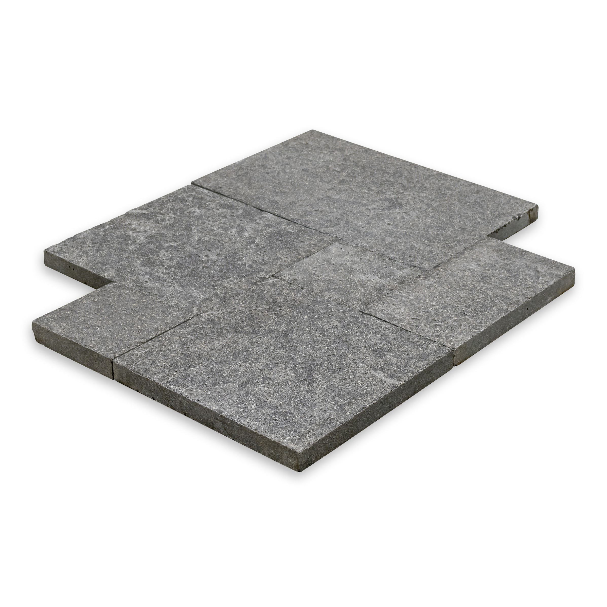 Olympus Black Flamed & Tumbled Basalt Paver Versailles Pattern — Stone ...