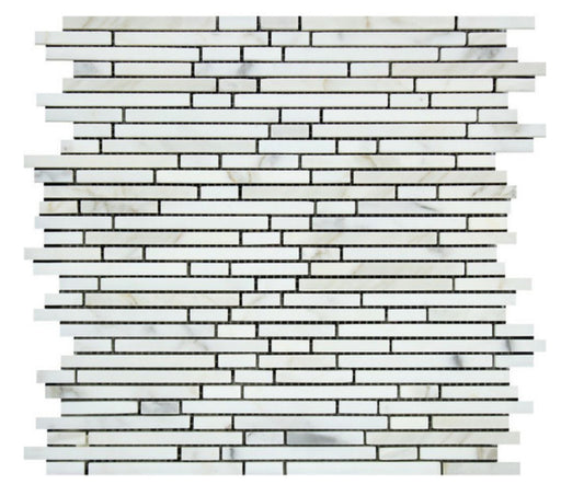 Oriental White Marble Mosaic - Bamboo Sticks Polished