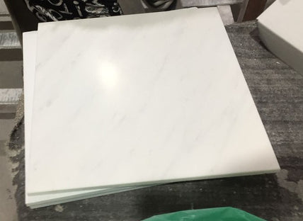Oriental White Marble Tile - 24" x 24" x 3/8" Honed