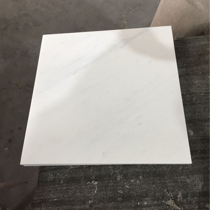 Honed Oriental White Marble Tile - 12" x 12"