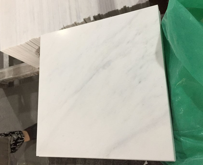 Oriental White Honed Marble Tile - 12" x 12"