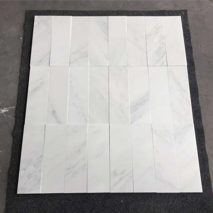 Oriental White Honed Marble Tile - 4" x 12" x 3/8"