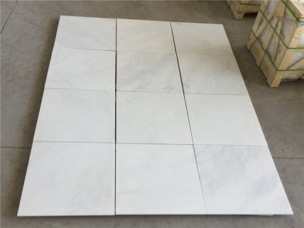 Oriental White Polished Marble Tile - 24" x 24"