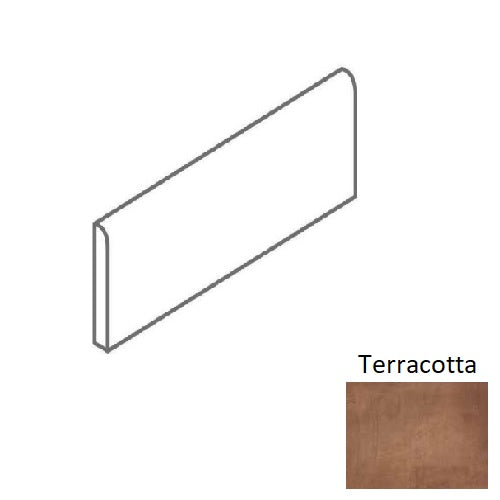 Origini Terracotta Natural Porcelain Bullnose - 3" x 24" Bullnose