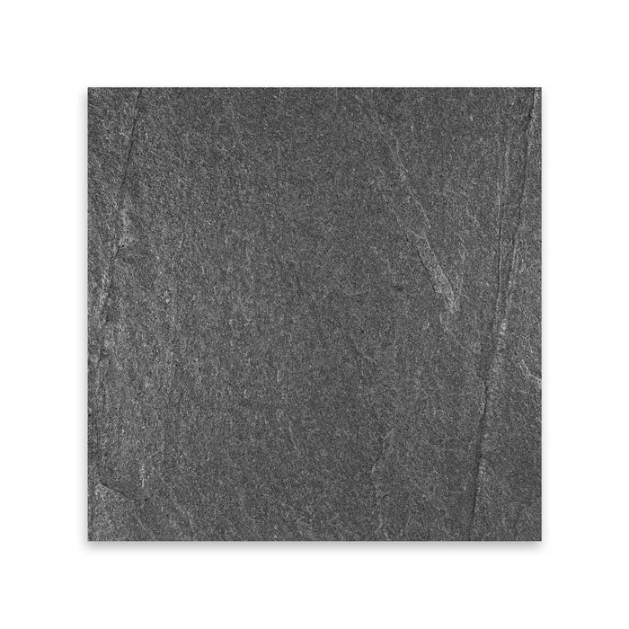 Ostrich Gray Natural Cleft Face, Gauged Back Slate Tile - 16" x 16"