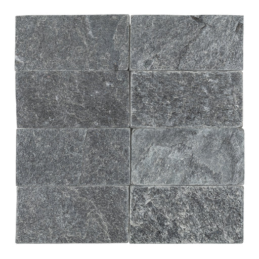 Full Tile Sample - Ostrich Gray Slate Tile - 3" x 6" x 3/8" Tumbled