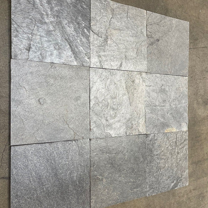Ostrich Grey Slate Tile - 12" x 12" Natural Cleft Face, Gauged Back