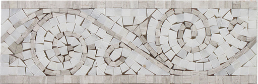 Oyster Gray & Oriental White Polished Marble Border - 4" x 12" Art Border