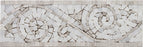 Full Border Sample - Oyster Gray & Oriental White Marble Art Border - 4" x 12" x 3/8" Polished