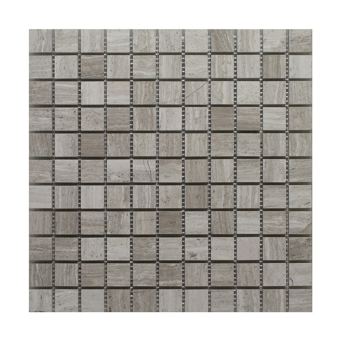 Oyster Grey Polished Marble Mosaic - 1" x 1"