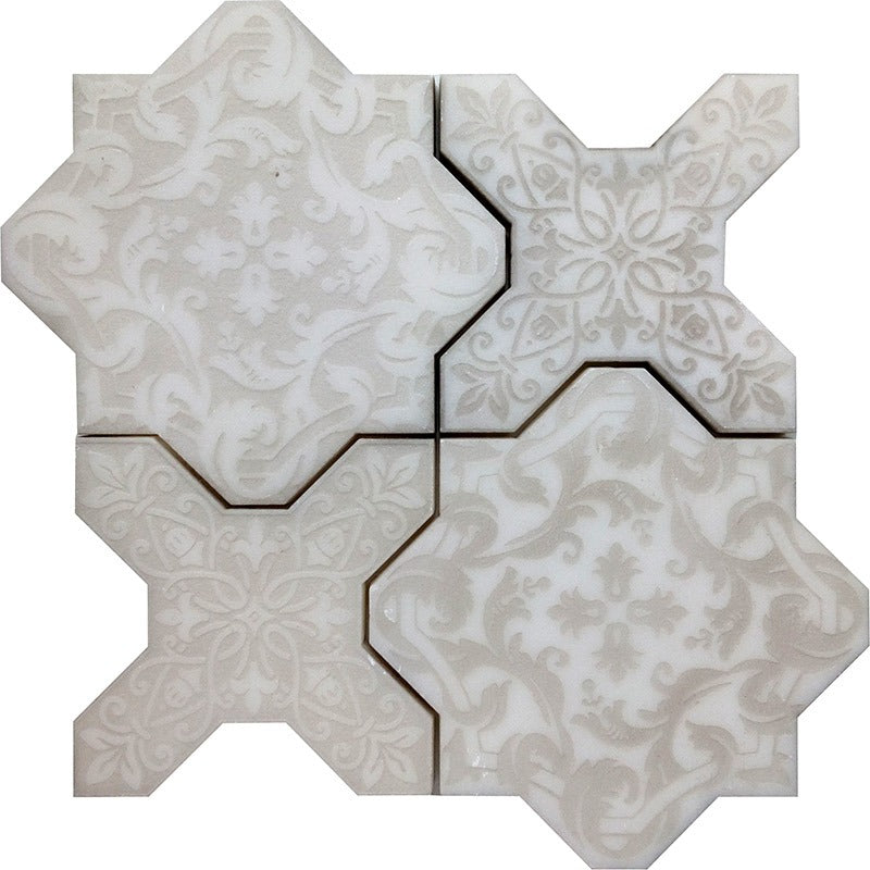 Full Sheet Sample - Skalini Line Pantheon Nuovo Antico Natural Stone Mosaic - 6.5" x 6.5"