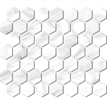 Daltile Perpetuo PT21 Brilliant White Matte Ceramic Mosaic — Stone