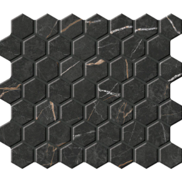 Daltile Perpetuo PT24 Infinite Black Matte Ceramic Mosaic — Stone