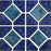 Full Sheet Sample - Aquatica Reflection Pacific Blue Akron Diamond Porcelain Mosaic - 12" x 12" Glossy