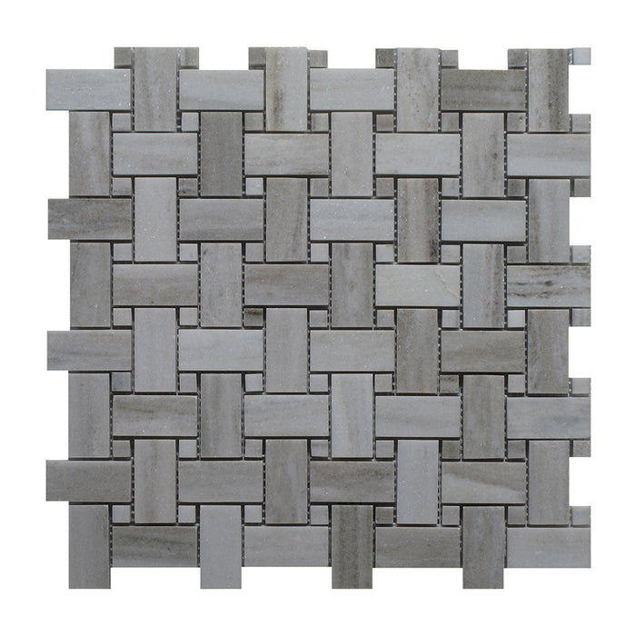 Full Sheet Sample - Palissandro Basket Weave Marble Mosaic - 1" x 2" x 3/8" Polished