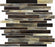 Full Sheet Sample - Baroque Paradiso Deco Random Strip Glass Mosaic - 11.75" x 11.5" Glossy