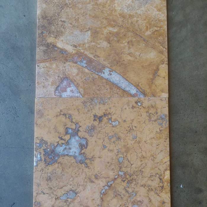 Rojo Travertine Tile - 12" x 12" x 3/8" Honed