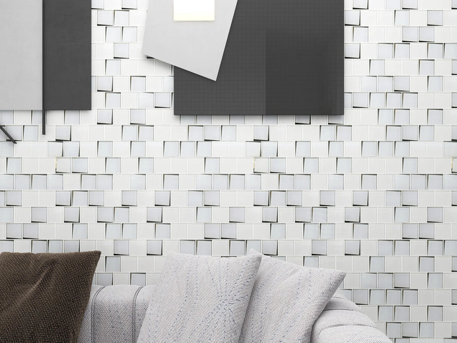 Pearl White  Glass Mosaic - Deco 