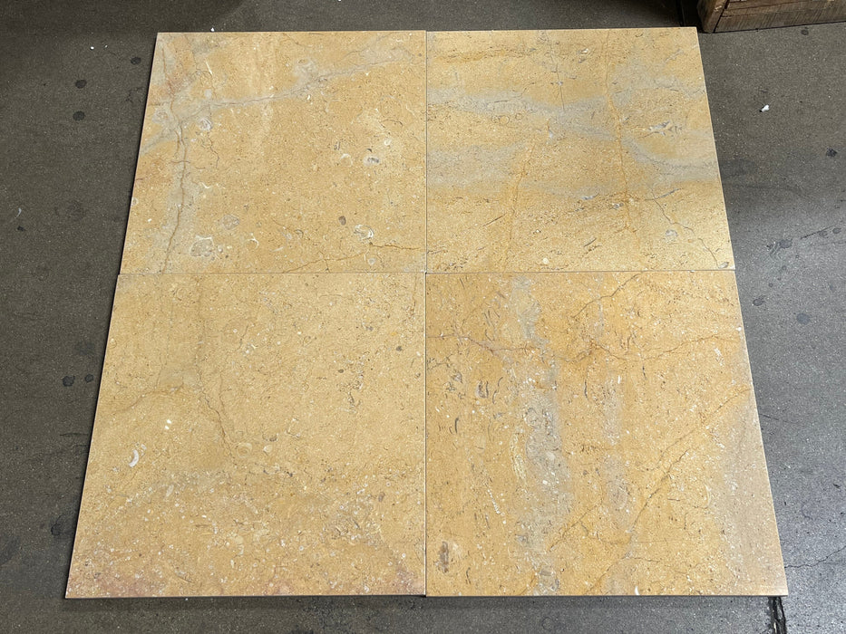 Polished Pearl Gold Marble Tile - 18" x 18"