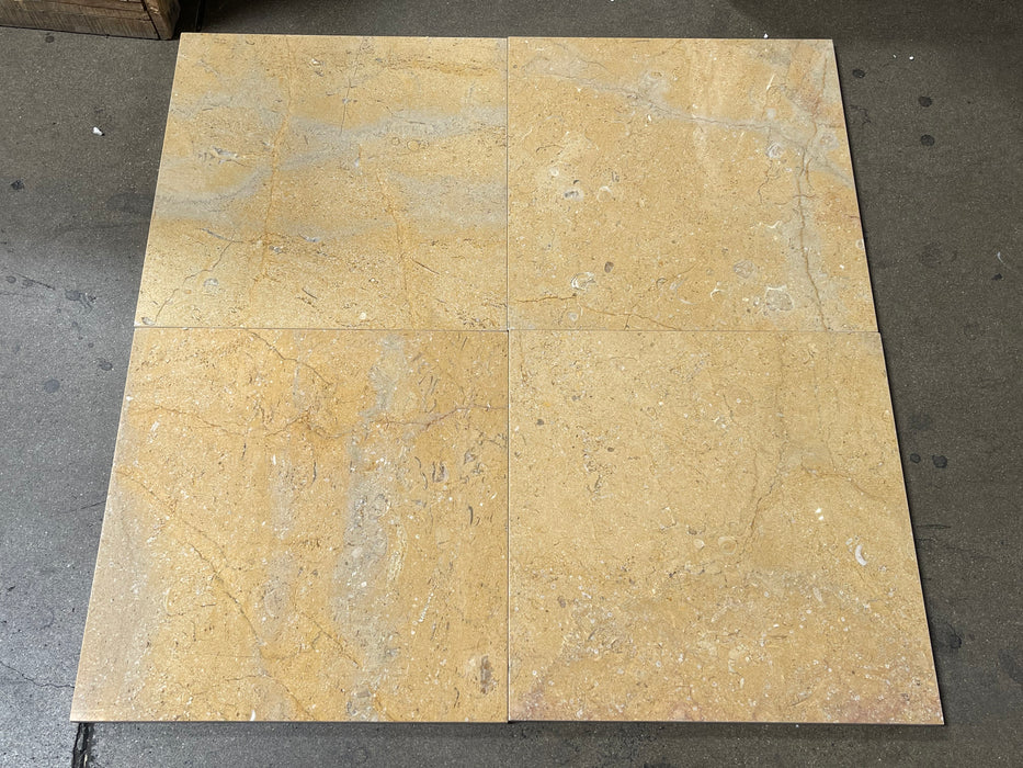 Pearl Gold Polished Marble Tile - 18" x 18"