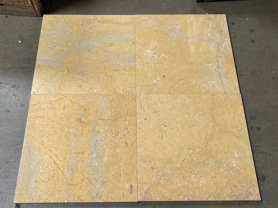 Pearl Gold Polished Marble Tile - 18" x 18" x 3/4"