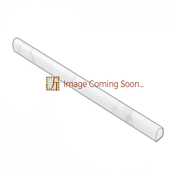 Alicha White Polished Marble Liner - 5/8" x 12" Pencil