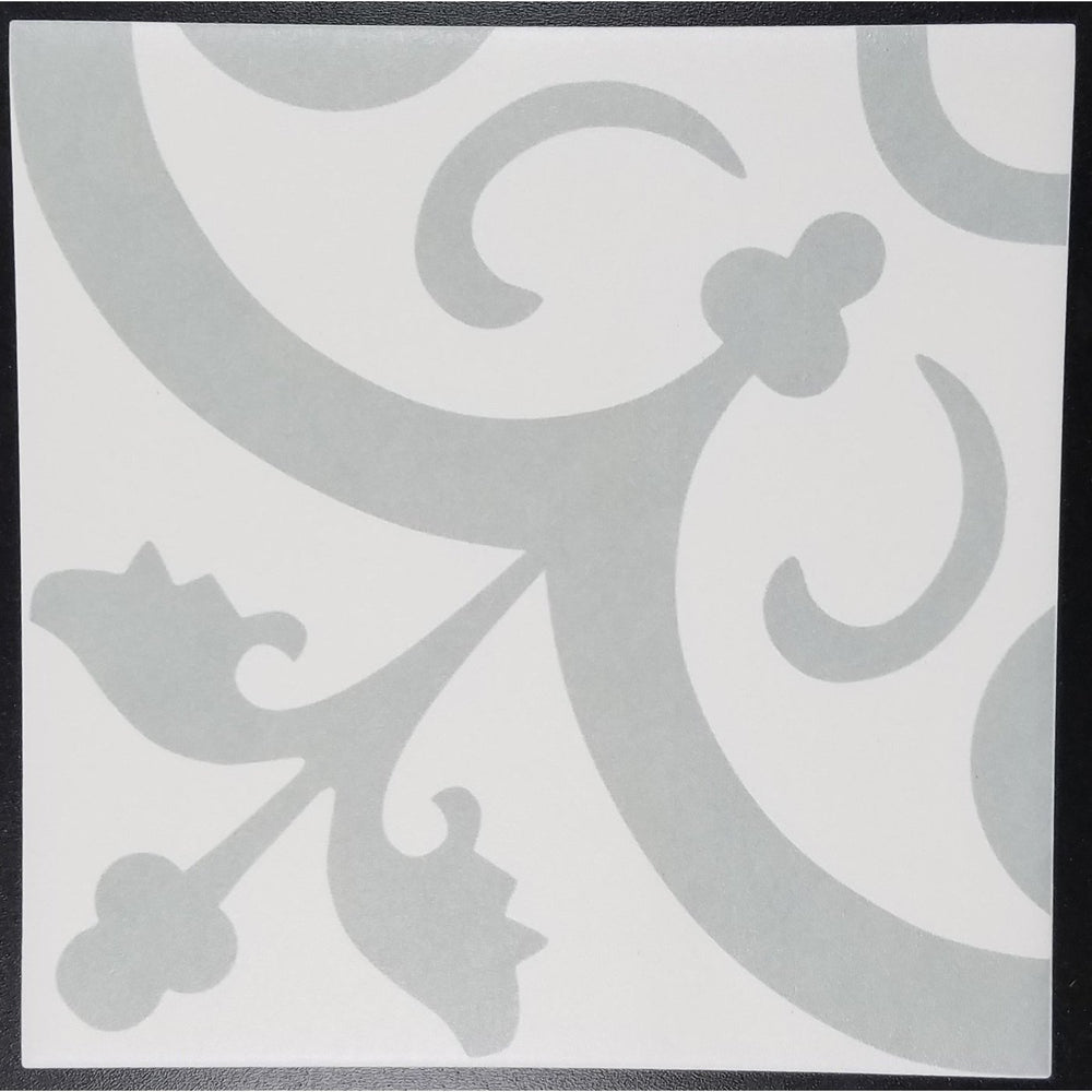 Valencia Deco Perla Chic Pattern Porcelain Tile - 6" x 6" Matte